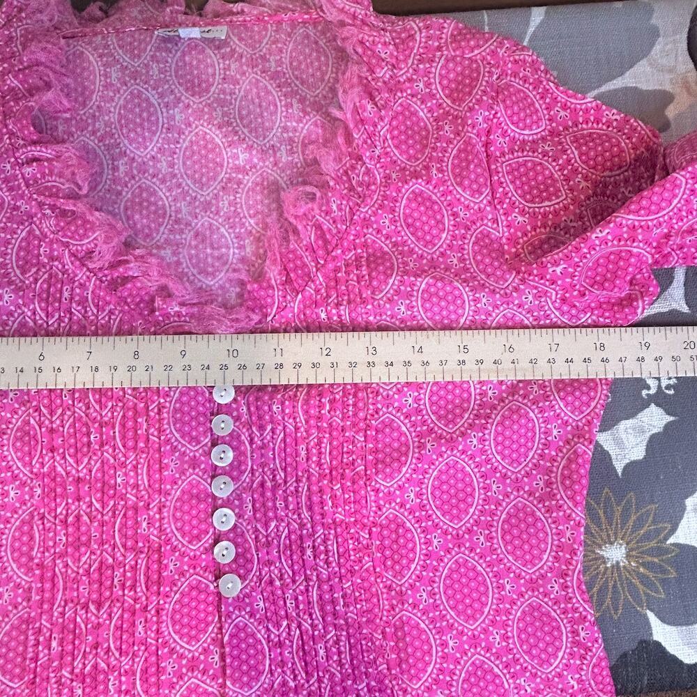 At Last Boho Hippie Babydoll Buttons Raw Edge Details Lagenlook NWOT Luxury 8 - Picture 9 of 12